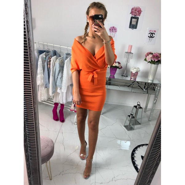 Svetrové šaty oranžové