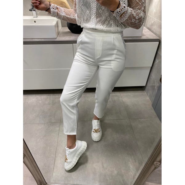Elegantní kalhoty LORA bíla