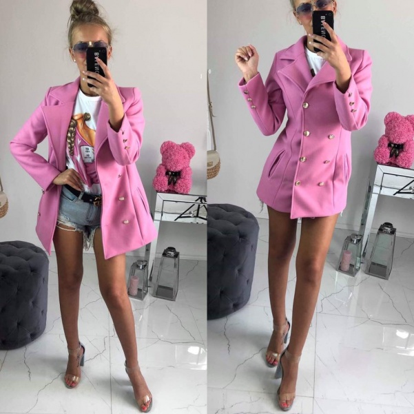 Luxusní jarní kabátek - růžová