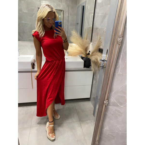 Elastické bavlněné šaty - RED