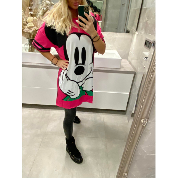 Dokonalé tunikošaty - Mickey Mouse pink