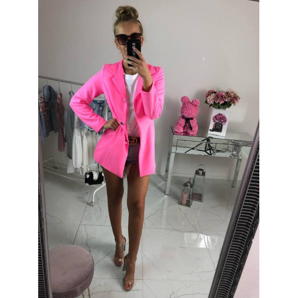 Kabátové sako - neon růžová