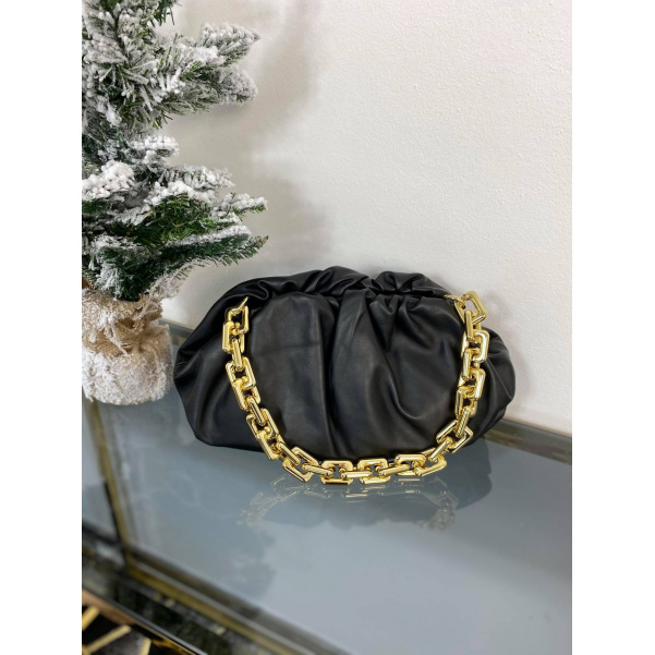 Luxusní kabelka s řetízkem černá 