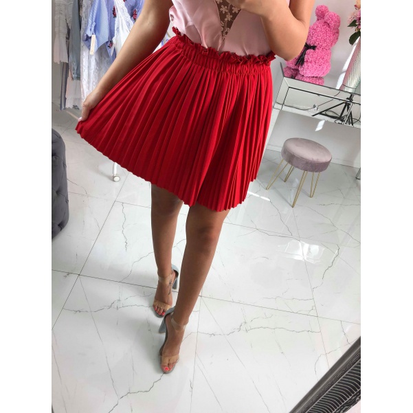 Plisovaná sukně short - červená