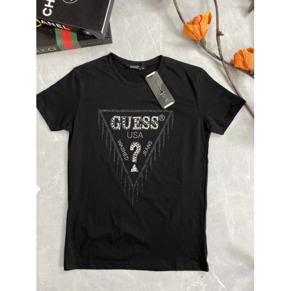 Černé triko Guessik black