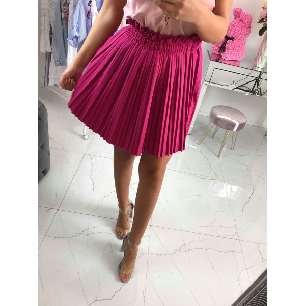 Plisovaná sukně short - tm. růžová