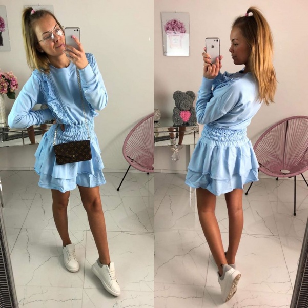 Volánková sukně - modrá