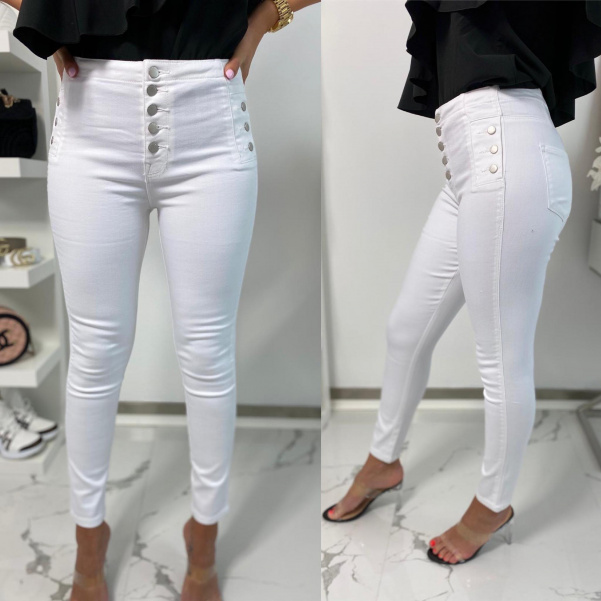 TOP bílé džíny s vysokým pasem 