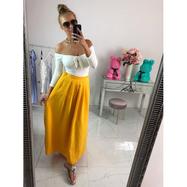 Krásná long sukně žlutá